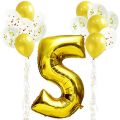 5  Number Golden Foil Balloon16 Inch Banner For Party Decorations. 