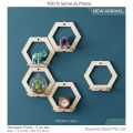 Formica laminated Hexagon Honeycomb Wall rack for Home Decor , Living Room & Office - 5 pc set  - Best Quality - By Supreme Decor. 