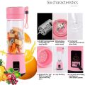6 Blades USB Rechargeable Portable Electric Fruit Juicer Smoothie Blender-380Ml. 