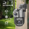 Dual Lens Security Camera V380 Pro Smart Home 4MP Auto Tracking Waterproof Outdoor Wireless WIFI IP Camera. 