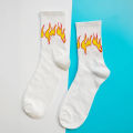 Flame Cool Soft Funny Fire Art Comfy Crew Multicolor Socks For Men - Pack Of 3 | Fashion Flame Printed Socks for Men. 
