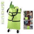 Durable 2 in 1 Collapsible Shopping Cart Reusable Lightweight Folding Cart Waterproof Easy Storage Shopping Bag Carts Supermarket. 