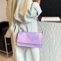 Portable Candy Color Girls Simple Shoulder Bag Large Capacity Phone Bag PU Crossbody Bag All-match Handbag Small Square Bag Outdoor. 