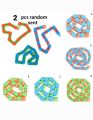 2pc 24 Links Wacky Tracks Toy Snake Click Snap Fidget Toy Chain Link Fidget Sensory Toy Snake Puzzles Gift for Kid Stress Relief. 