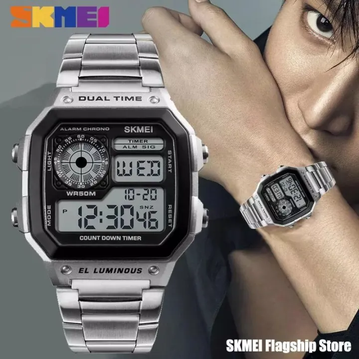 SKMEI%201335%20Double%20Time%20Digital%20Chronograph%20Watch%20For%20Men%20-%20Black/Silver%20-%20Image%204