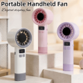 Compact 199 Wind Speeds Portable Hand Fan Rechargeable LED Digital Display Electric Eyelash Fan Adjustable Quiet Operation Mini Bladeless Personal Fan Travel. 