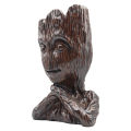 Dark Brown Fiber Groot Statue. 
