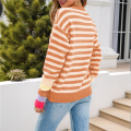 Ladies Striped Casual Sweater Tops L. 