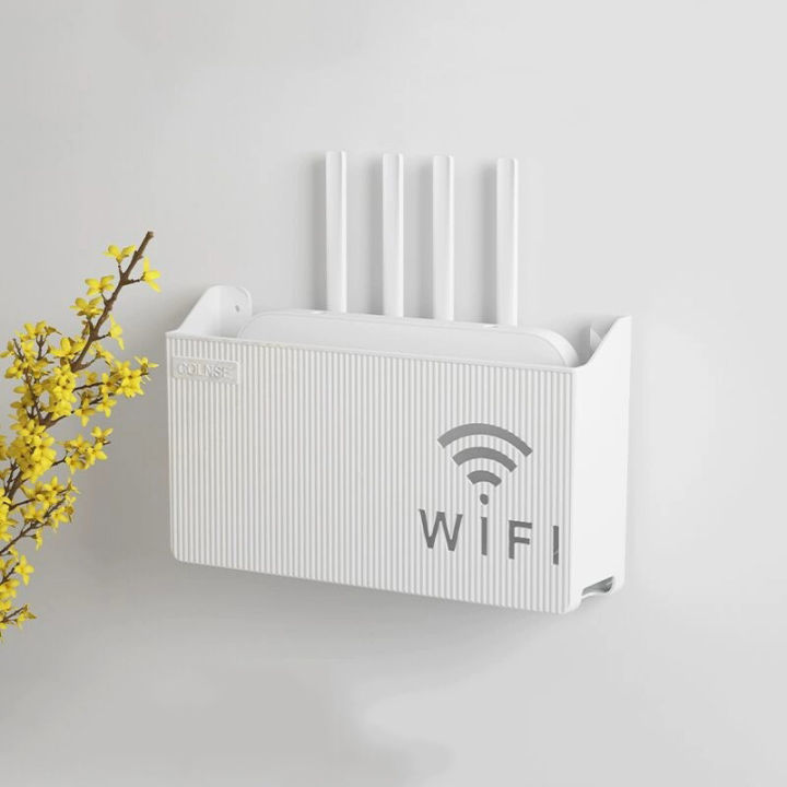 Wireless Router Shelf Wireless Wifi Router Shelf Storage Box Wall Hanging Organizer Box Power ...