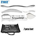 Renyuan 1/4/7 Pcs Great Stainless Steel Gua Sha Scraping Massage Tool Set Original for Back, Legs, Arms, Neck, Shoulder and Whole Body Acupoints. 