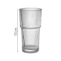 Portable 600ml Capacity Glass Tumbler With Lid and Straw Transparent Glasses Stripe Glass Cup Heat Resistant Reusable Coffee Mug for Juice Water and Iced Coffee Drinkware. 