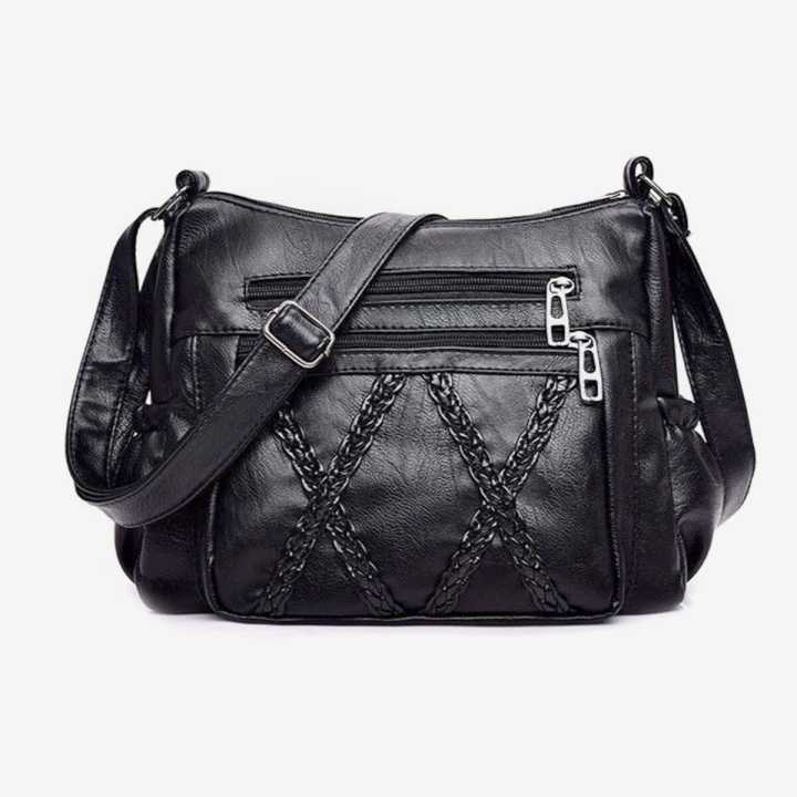 Women Soft PU Leather Shoulder Bag Simple Solid Color Crossbody