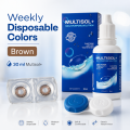 Weekly Color Contact Lens with 30 ml Mutisol+ Solution & Lens Case. 
