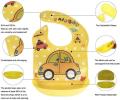 Baby Stuff Waterproof Food Grade Silicone Bib/ Baby Cute Cartoon Adjustable Bib. 