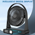 JAERBEE Desktop USB Small Fan, Office Fan, Mini Portable Rechargeable Digital Display Fan,Pink. 