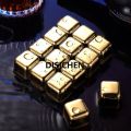 DISICHEN Reusable Stainless Steel Ice Cubes Quick-frozen Gold Metal Ice Pellets Cooling Stones Cooler for Drink Bar Tool. 