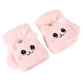 Winter Rabbit Knit Mittens Plush Fingerless Gloves Flip Half Finger Driving Glove Winter Warm Thick Gloves for Women Girl. 