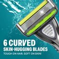 Bombay Shaving Company Sensi Flo 6 Value Pack (1 Razor with 3 Cartridge Refills) |6 Blade Razor for Men with Styling Trimmer Blade. 