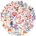 Waterproof Vinyl Stickers cartoon style Axolotl Stickers 1.5-2.17 inches multicolor for suitcases phones notebooks. 