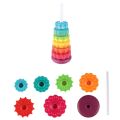 Kids Learning Toys Montessori Rotating Rainbow Tower Safety Spinning Baby Stacking Puzzle Toys Early Educational Environmental Protection Colored Children's Toys Infant. 
