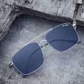 Tom Hardy Flat Square Silver Black Classic Vintage Sunglasses For Unisex. 