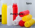 Haodeguiguo Hole twist cap squeeze bottle 1/3/5 pieces random 3 food grade plastic ketchup 【2025 Version】 mustard mayonnaise olive oil bottle kitchen tools squeeze bottle. 