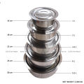 Stainless Steel Multipurpose Stock Pot Storage Pot Cookware Set | Steel Stock Pot With Induction Base - Set Of 5. 