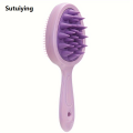 Sutuiying 1pc Silicone Long Handle Hair Washing and Massage Brush, Sales promotion with Two Brush Heads for Deeper Scalp Massage Hair Brush. 