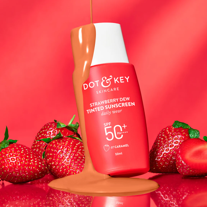 Dot & Key Strawberry Dew Tinted Sunscreen SPF 50+ PA++++ | Caramel Deep 07- 50ml