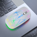 A20 Bluetooth Wireless Mice 2.4Ghz Light Emitting Charging RGB Gaming Office 5 Keys Metal Scroll Wheel. 