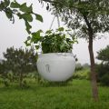 OYPFXMI 4Pcs Plastic Hanging Planter Self Watering Basket with Hooks, Hanging Flower Pot with Detachable Base White. 