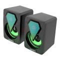 Mini RGB Speaker for PC Laptop Gaming Computer Speaker - Black. 