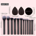 Beauty part 2, brush including makeup parts 12 professional brush set, powder, blush, concealer brush 1 makeup puff sponge mixture. 