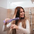 Rechargeable Mini Hair Straightener Brush, Portable Straightening Comb. 