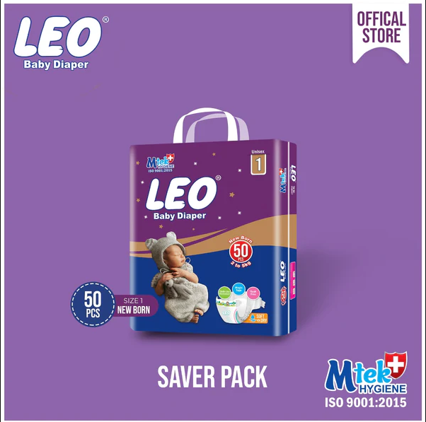 Leo%20Saver%20Pack%20Baby%20Diaper%20%E2%80%93%20Size%201,%20NewBorn%20%E2%80%93%2050%20Pcs%20-%20Image%202