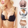 Backless Invisible Plunge Bra Gathered Bra Bralette Underwear Deep V Push Up Women Bras Party Underwear Seamless Bra. 