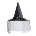 Certiou Wizard Hat for Celebrations Unique Halloween Witch Hat with Mesh Cover for Cosplay Makeup Prop Perfect for Masquerade Parties Halloween. 
