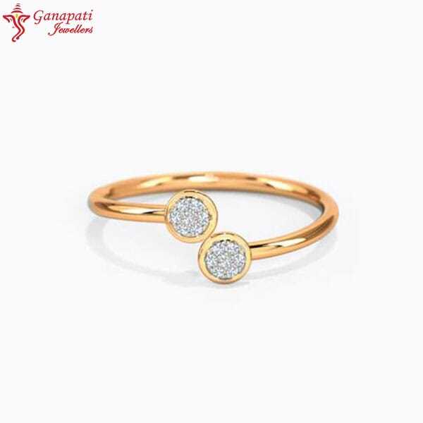Ganapati Jewellers Twin Circle Band Diamond Ring For Women