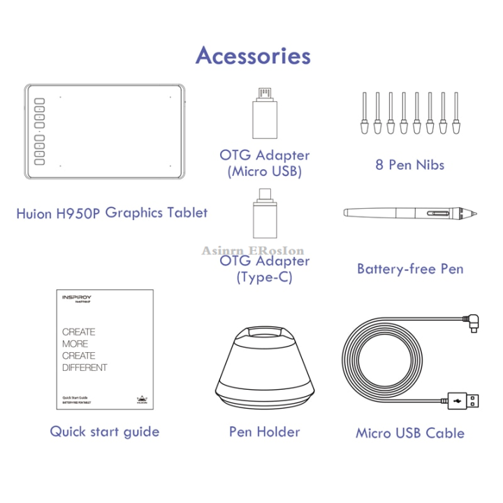 Asinrn%20ERosIon%20HUION%209%20Inch%20Graphic%20Tablet%20H950P%208%20Press%20Keys%20Digital%20Drawing%20Pen%20Tablet%20with%208192%20Levels%20Battery-Free%20Stylus%20Tilt%20Function%20-%20Image%206