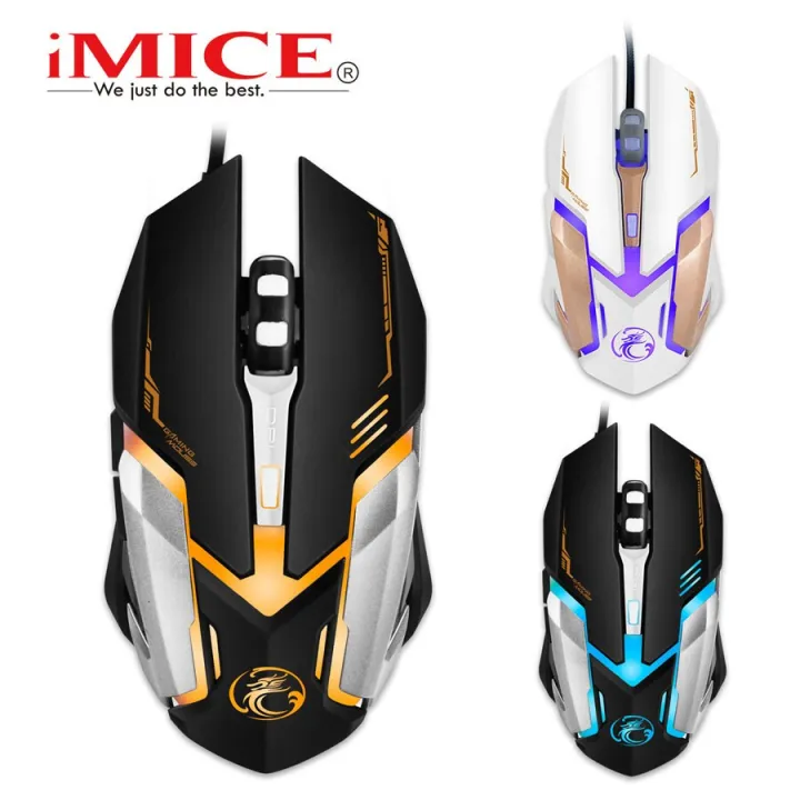 Imice IMICE V6 3200 DPI Adjustable USB Wired RGB Optical Gaming Mouse With 6 ...