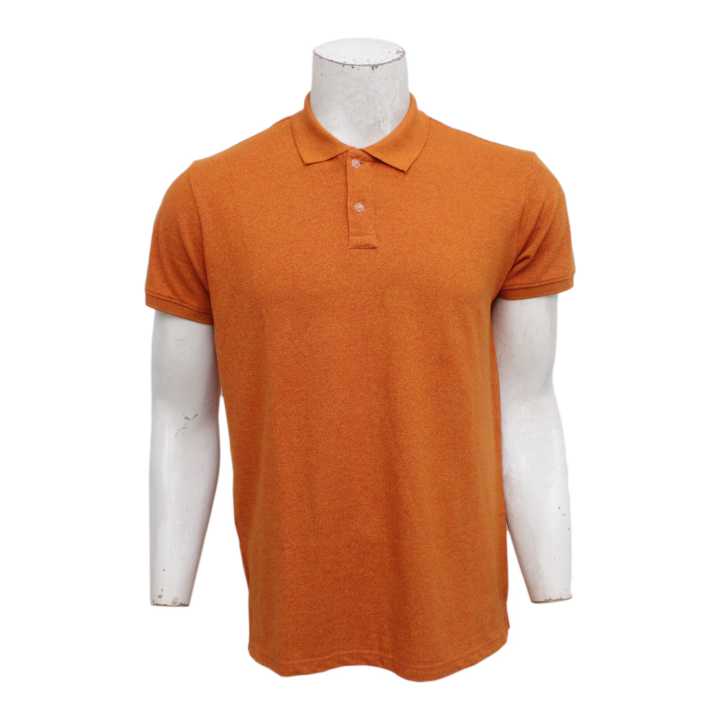 Orange Half Sleeve Collor Neck Tshirt For Men