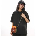 Portable Nylon Drawstring Crossbody Bag Square Men Messenger Bag Couple Gift Lightweight Mini HandBag Student. 