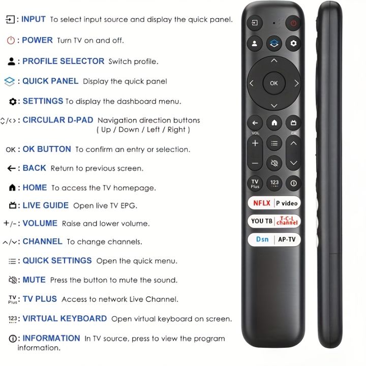 NEW%20Replacement%20for%20TCL%20Google%20TV%20Remote%20Control,%20RC813%20Compatible%20with%20TCL%20QM8/QM7/S5/S4/S3/Q7/Q6/Q5%20...(Not%20for%20Fire%20Roku%20TVs)%20-%20Image%205