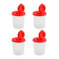 16PCS Salt and Pepper Shakers Moisture Proof Salt Shaker with Red Covers Lids Plastic Airtight Spice Jar Dispenser. 