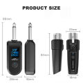 Fifty percent discount Wireless system to microphone rechargeable transmitter XLR and receiver connected to wireless microphone adapter for dynamic microphone. 