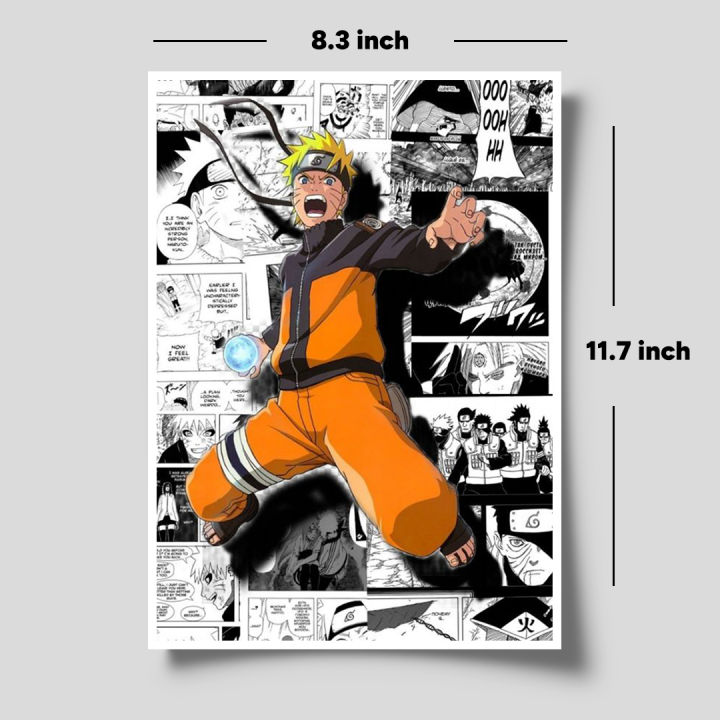 Naruto Manga Style A4 Size Wall Sticker