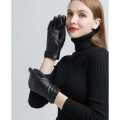 Winter Outdoor Faux Leather Waterproof Full Finger Touch Screen Gloves. 
