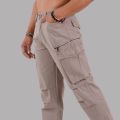 Nepster Mud Grey Solid Premium Cotton Box Zipper Cross Cargo Pant For Men - Fashion | Cargo Pants For Men | Men's Wear |. 