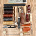 Nullmul Leather CraftHand Tools Set for Sewing Stitching Stamping Carving Leather Artwork Leather Working Tools Kits. 