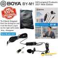 BOYA-M1 Mic (By-M1) Condenser Microphone, Lavalier, Omni Directional Mic For Mobile, Pc And Dslr Camera. 